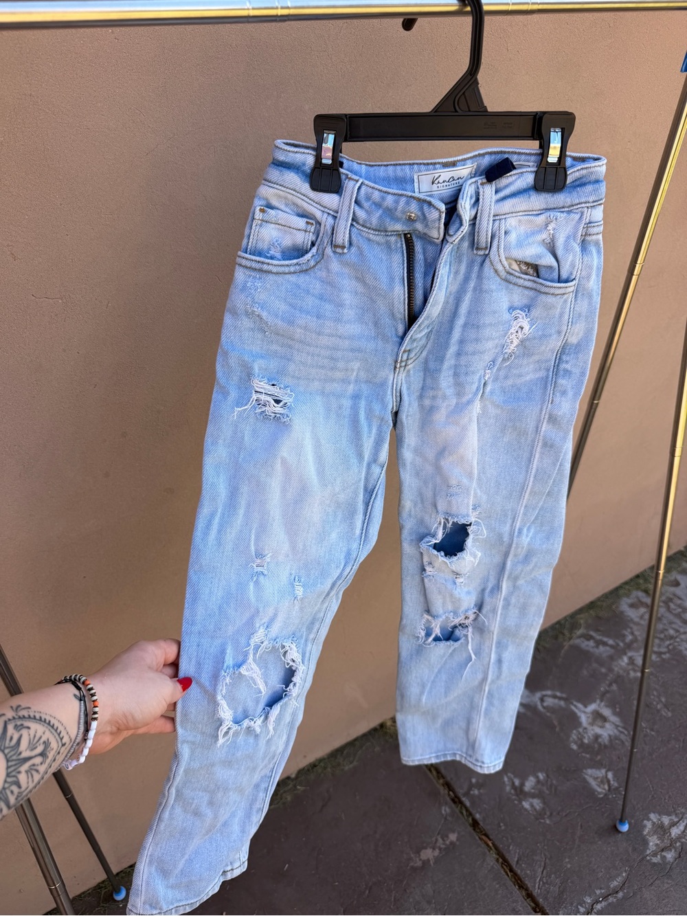 Girls Distressed ‘Mom’ Jean